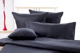Linen bedcover ALTMUEHL black various sizes