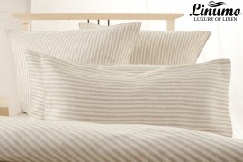 Pillow cover EMS 100% linen white-natural striped different sizes