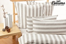 Pillow cover TAUBER 100% linen white-natural striped dif. sizes