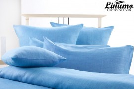 100% Leinen Deckenbezug SALZACH Türkis-Blau verschiedene Größen