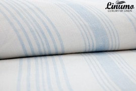 100% Linen bedding sheet LENNE lightblue/white striped 150x250cm