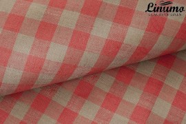 Free fabric sample linen fabric SPREE check natural/red