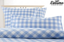 Pillow cover HAVEL semi linen checked blue different sizes