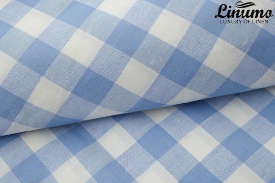 Pillow cover HAVEL semi linen checked blue different sizes