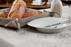 Tablecloth WERRA 100% linen-jacquard gray different sizes