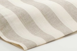 Linen fabric 100% linen white/natural 170g/qm 220cm wide stripes 5cm M05C33215