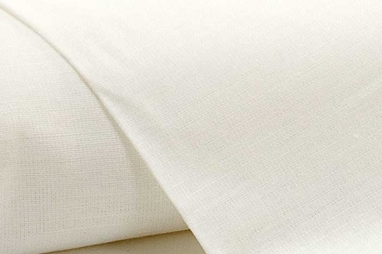 Stoffmuster Halbleinenstoff Serie SAALE Weiss 63% Leinen M1634