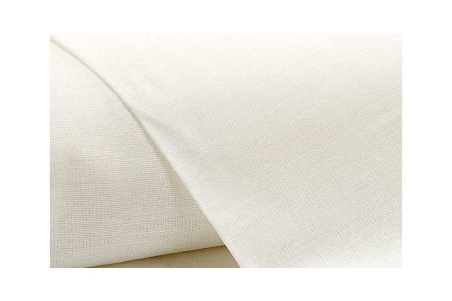 Stoffmuster Halbleinenstoff Serie SAALE Weiss 63% Leinen M1634