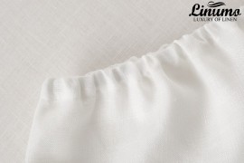 Elastic bedding sheet PEENE 100% pure linen batiste white 125g/qm