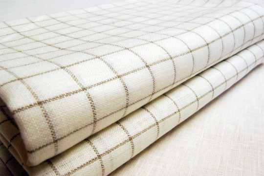Linen tea towel 50x70cm creamy white checked