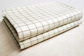Linen tea towel 50x70cm creamy white checked