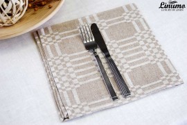Fine linen napkin OSTE from 100% linen jacquard 45x45cm gray