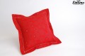 Decorative cushion cover 100% linen 40x40cm red with stand-up seam/embroidery