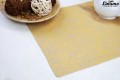 Table runner made of valuable linen jacquard gold/grey