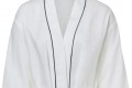 Exclusive robe made of 100% linen white with a black cord row