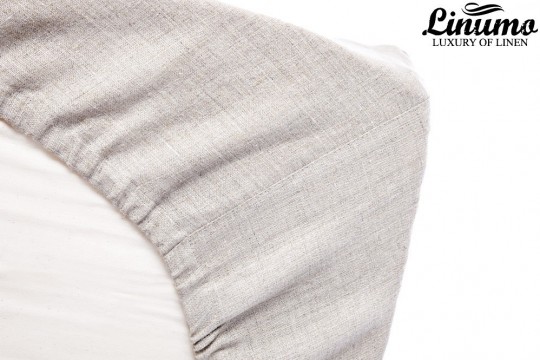 Fitted sheet DONAU 100% pure linen grey all sizes